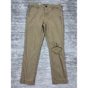 Aeropostale Pants Mens 27/28 Beige Skinny Cotton Blend Destroyed Knee‎ Chino
